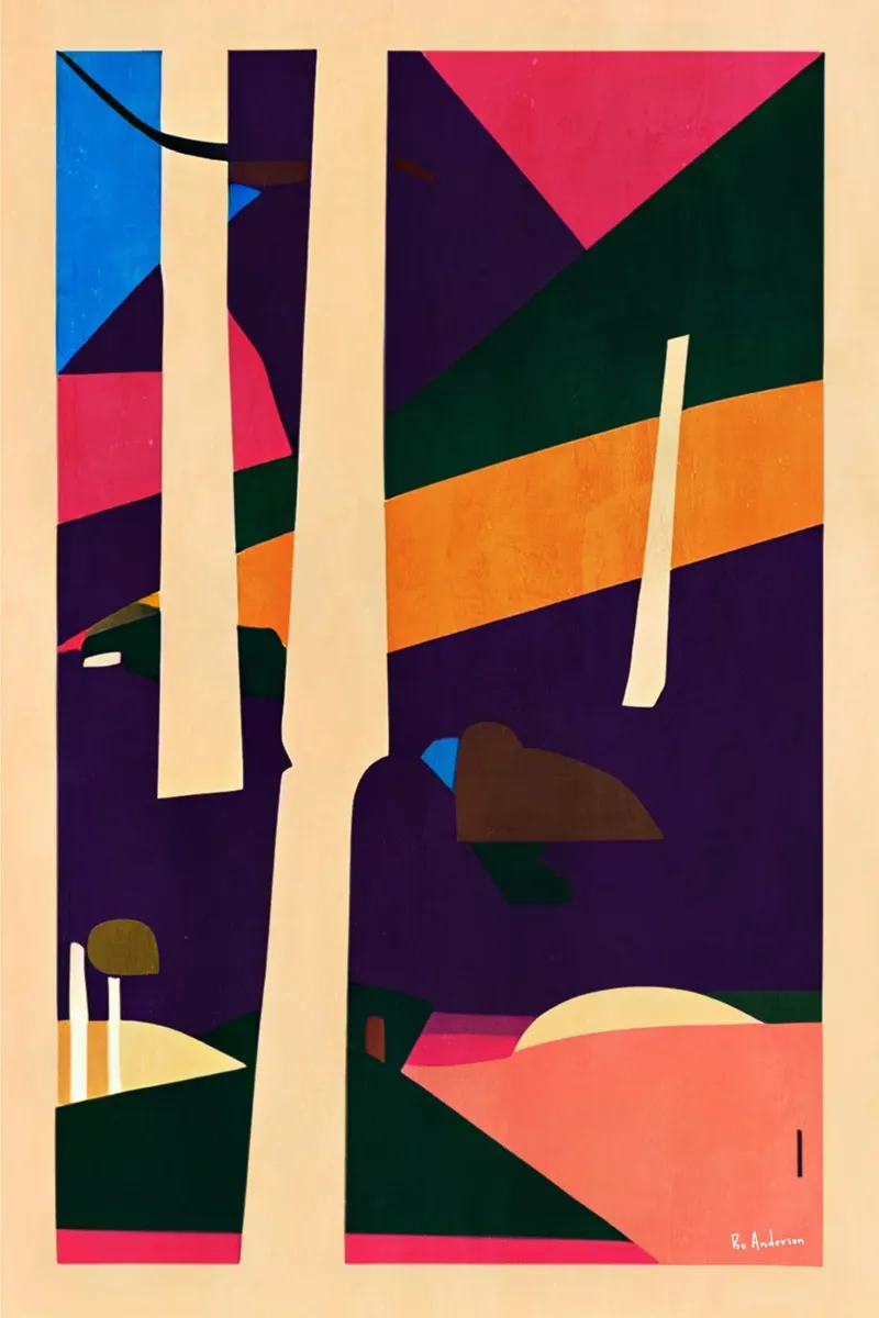Sunny Picnic In The Park poster van Bo Anderson