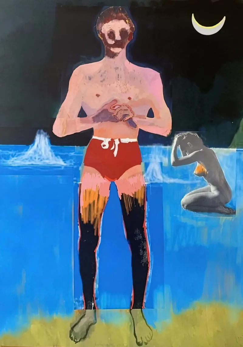 Peter Doig - Bagnante per la secessione, 2020 poster con telaio in alluminio da Milfordpaint