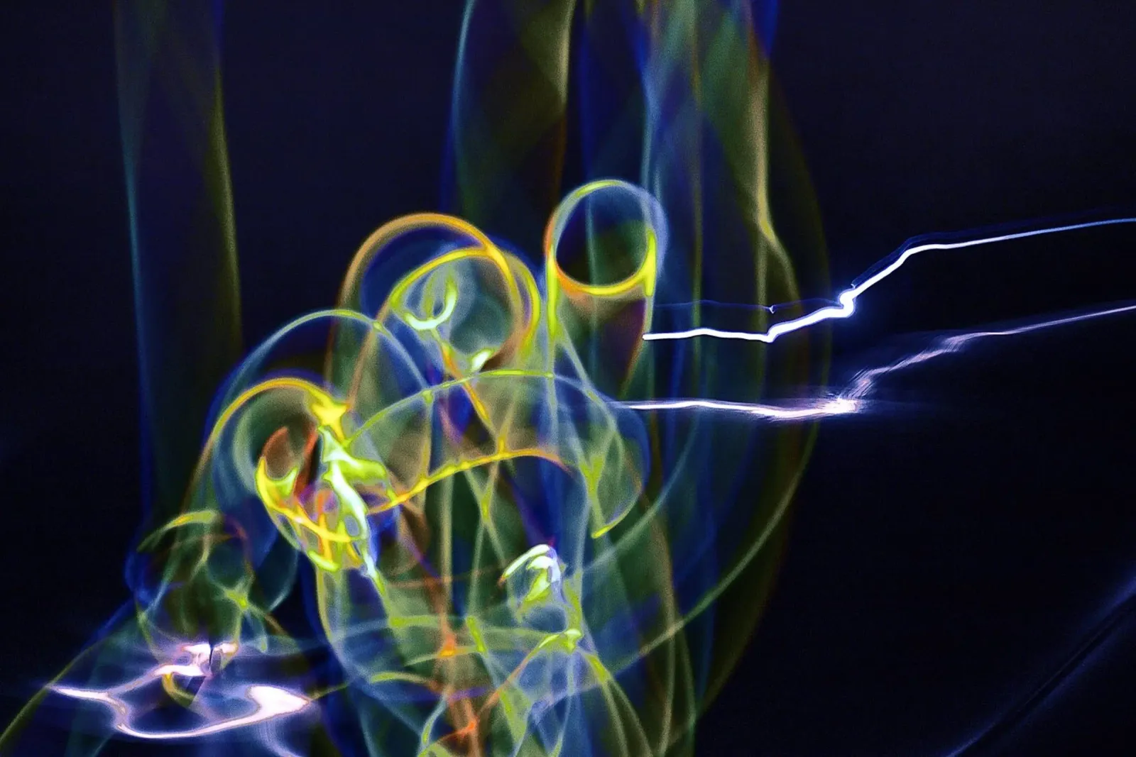 Electric Flow - Abstracte lichtprint canvas met Baklijst van jay