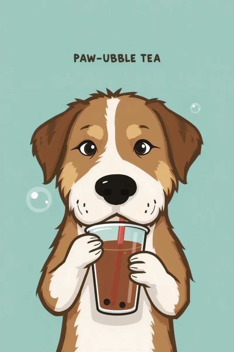 Tè a forma di zampa poster con telaio in alluminio da DesignDoodle