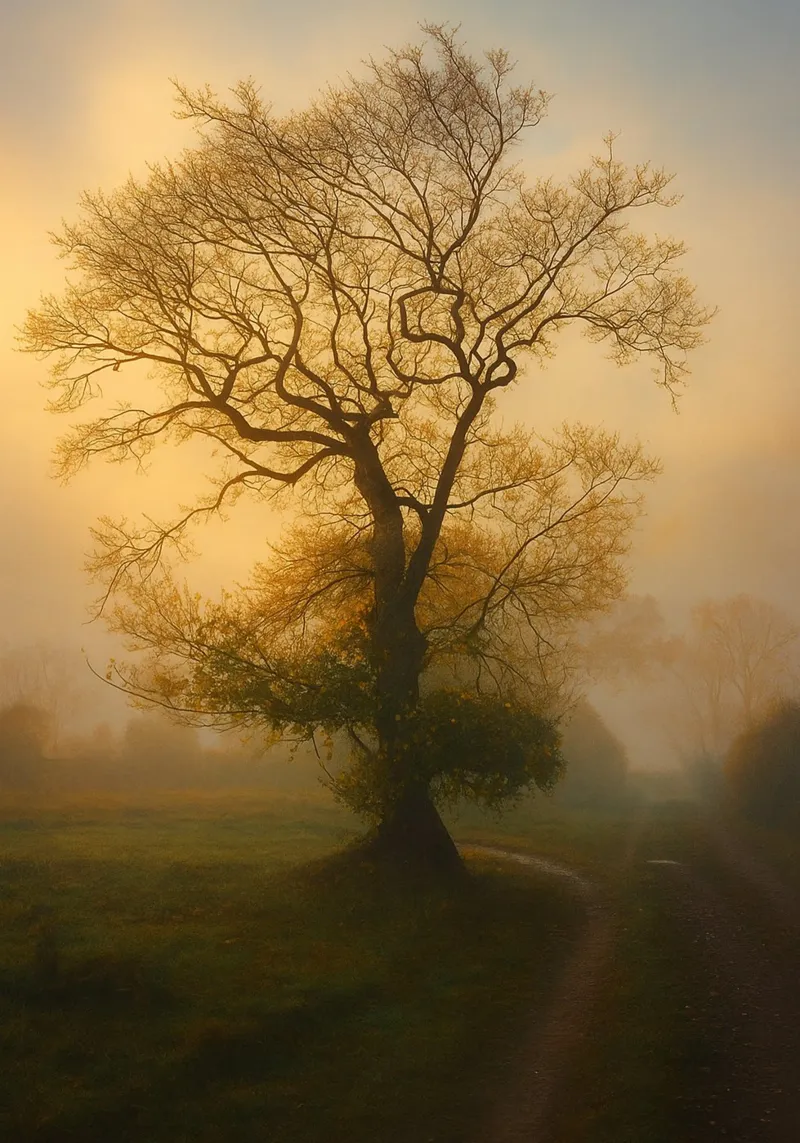 photographie de la vue d'un arbre au bord d'une route toile avec Caisse américaine de landtengs