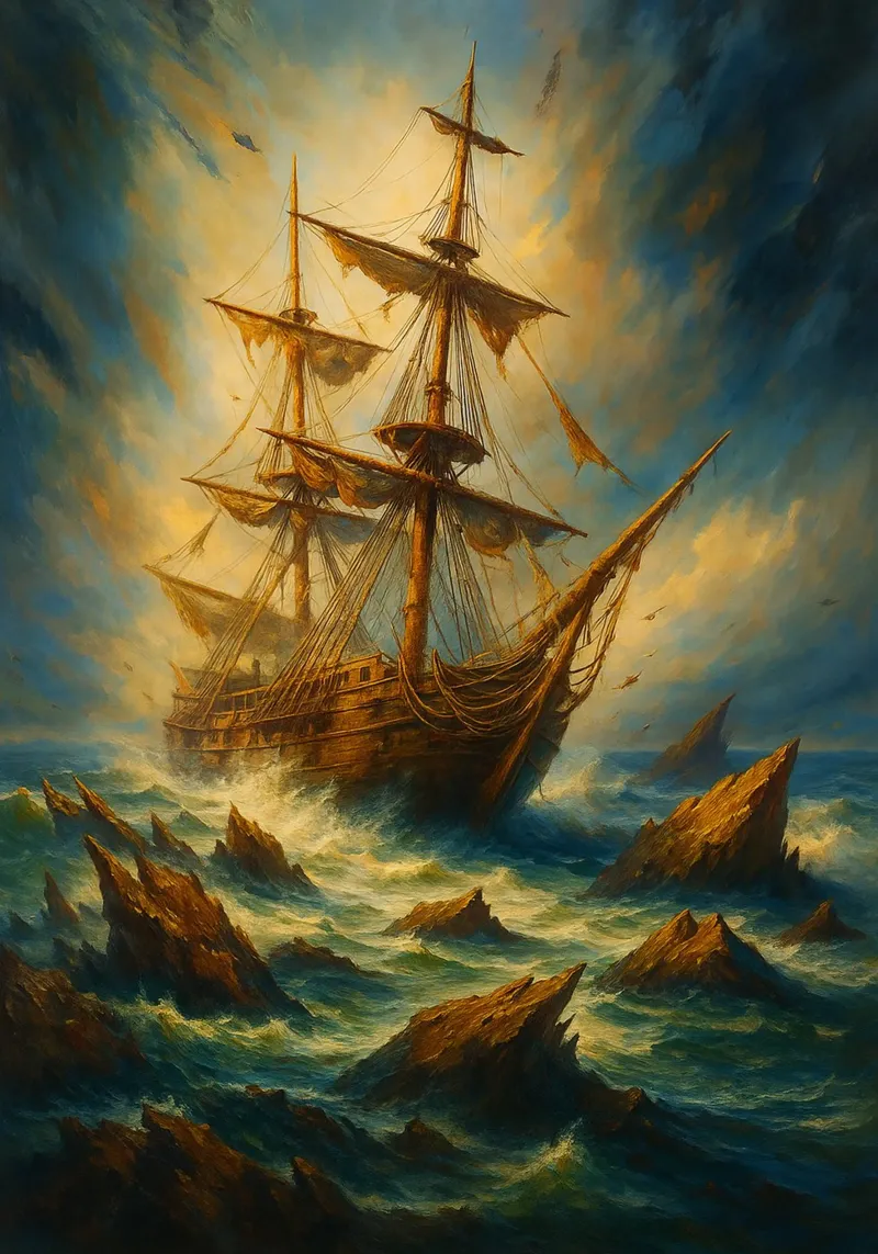 The Phinisi ship view photography canvas with Floater frame by landtengs