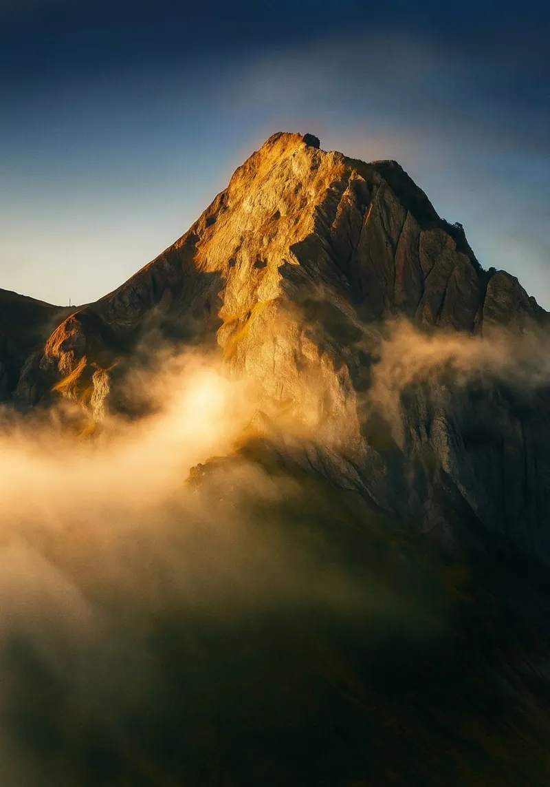 top of the mountain view photography canvas with Floater frame by landtengs