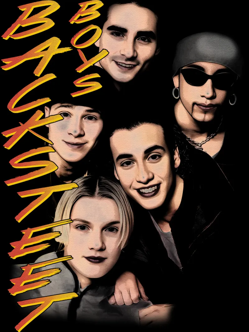 Silhouette volto Backstreet Boys Pop Band poster da grass.studio_