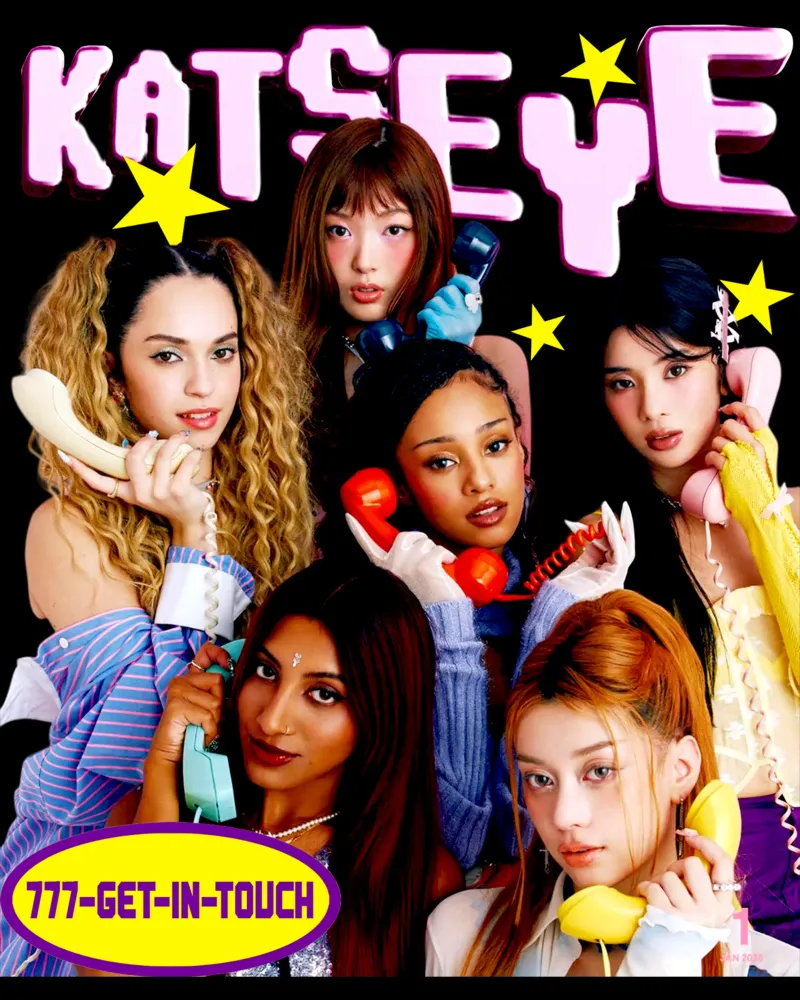 Katseye Pop Band canvas met Baklijst van eliouxence