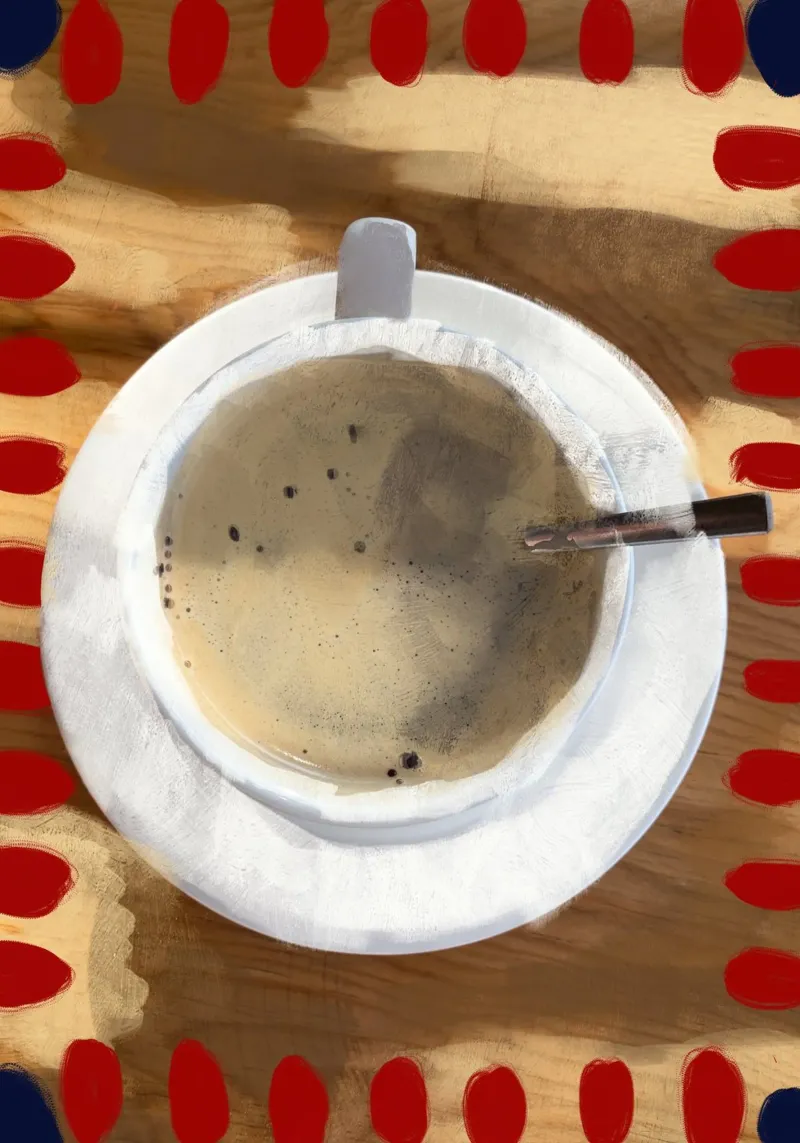 Cup of Coffee canvas met Baklijst van Filiz Sieben