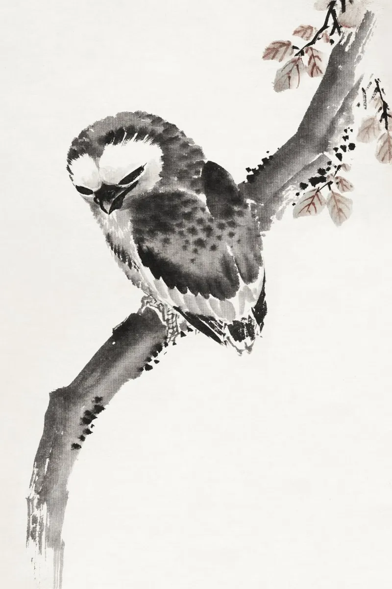 Japanese owl poster con telaio in alluminio da vintageshop