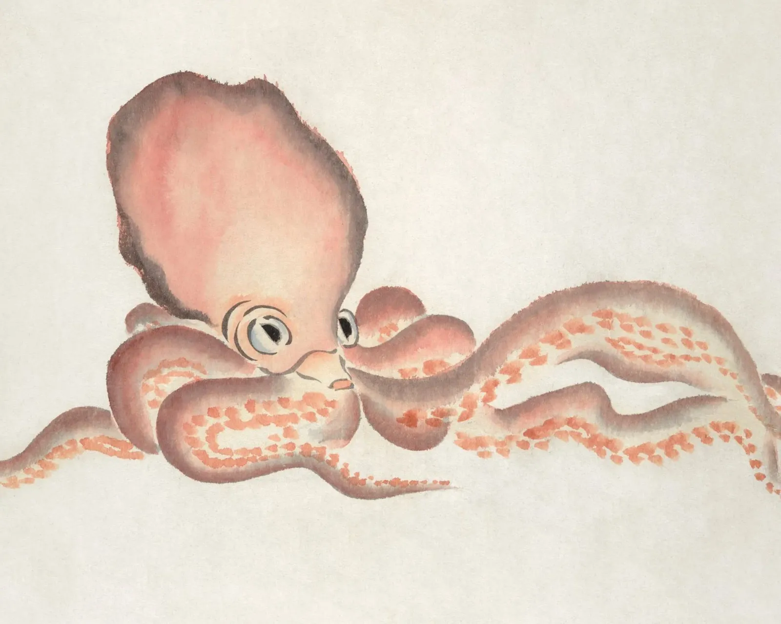 watercolor octopus tela con Cornice a cassetta da vintageshop