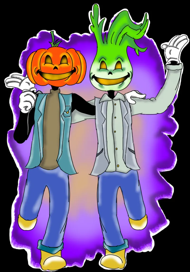 O'Lanterns Lustiges Halloween Jack O'Lantern Cartoon Design Leinwand mit Schattenfugenrahmen von sillyindustries