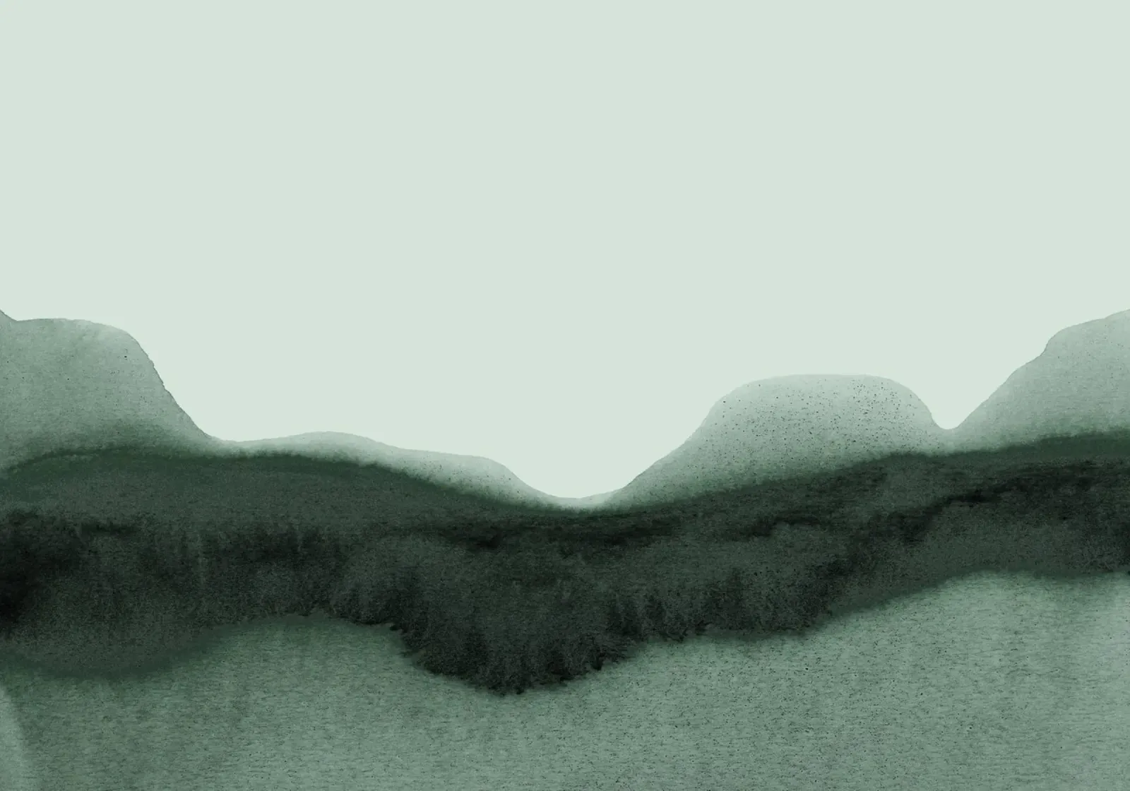 abstract moody landscape - green poster con telaio in legno da IRIS LEHNHARDT FINE ART