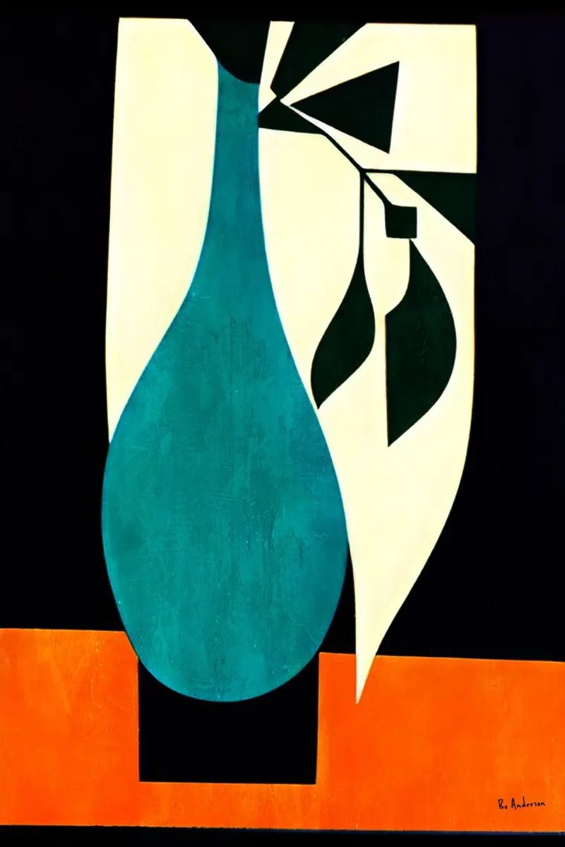 Bauhaus Bouquet No.3 poster con telaio in alluminio da Bo Anderson