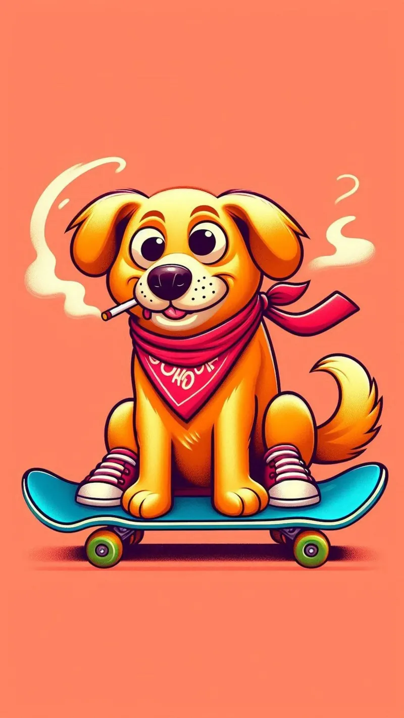 Cane su skateboard poster con telaio in plastica da BenCoStyle