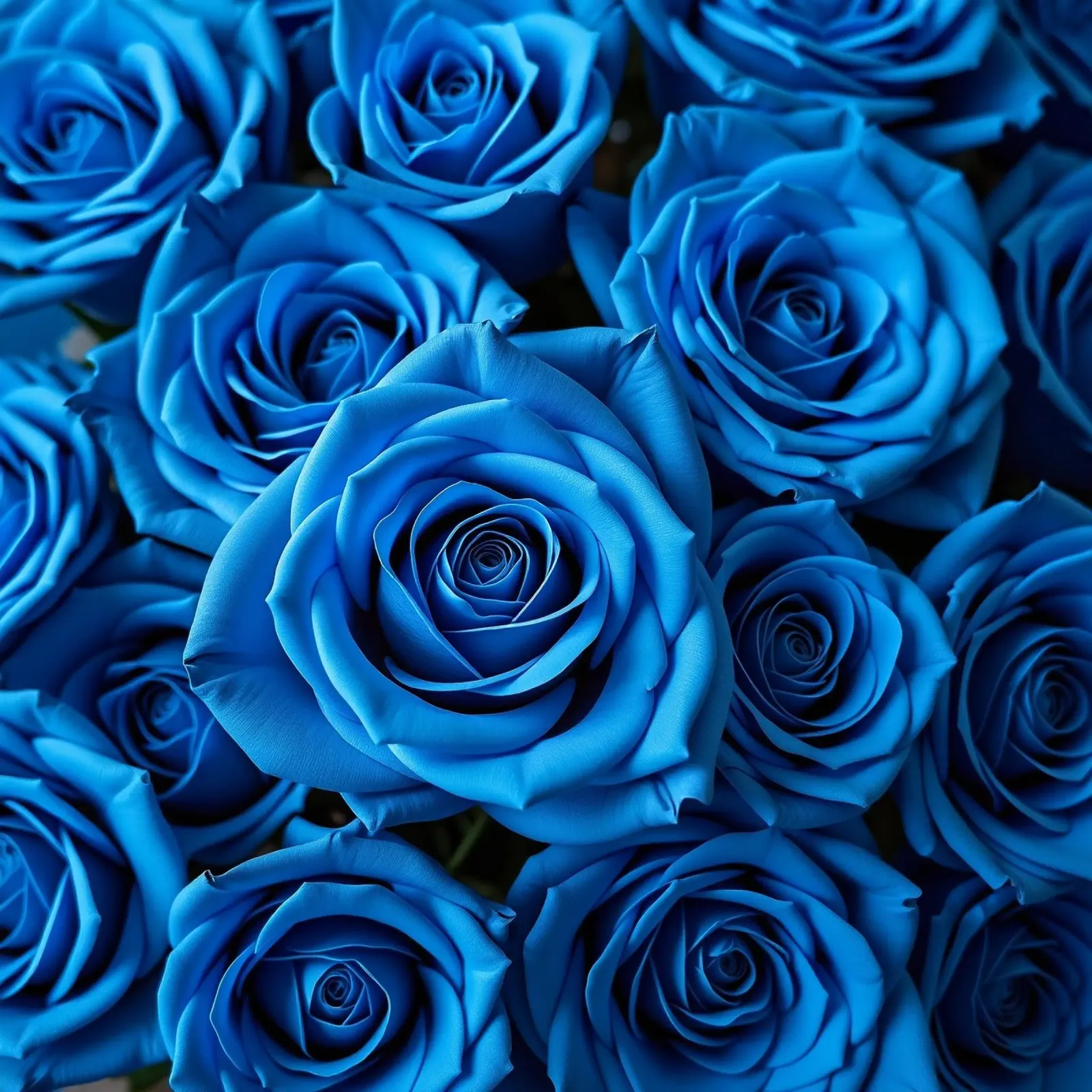 Rozenblauw canvas met Baklijst van Farb- und Blütenzauber by LK
