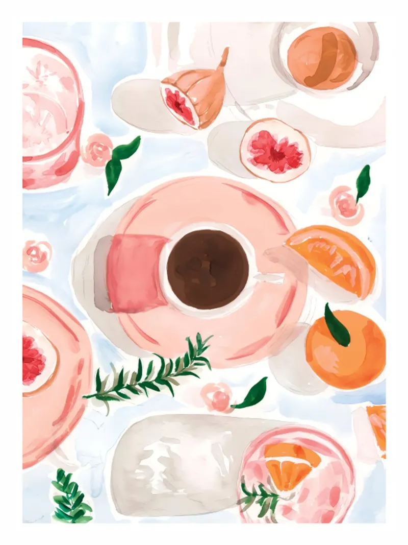 Sabina Fenn - Natura morta con caffè poster con telaio in plastica da ashcraft shop