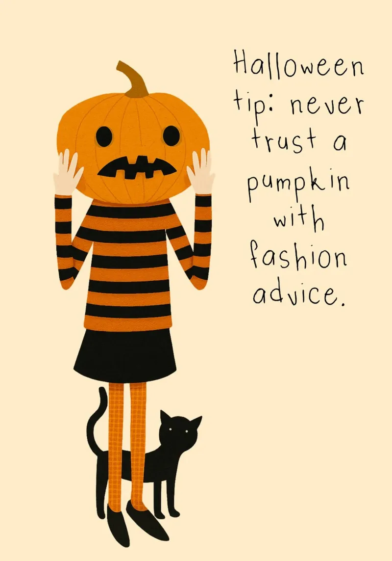 Divertente zucca Consigli di moda Poster di Halloween tela con Cornice a cassetta da vintagepod