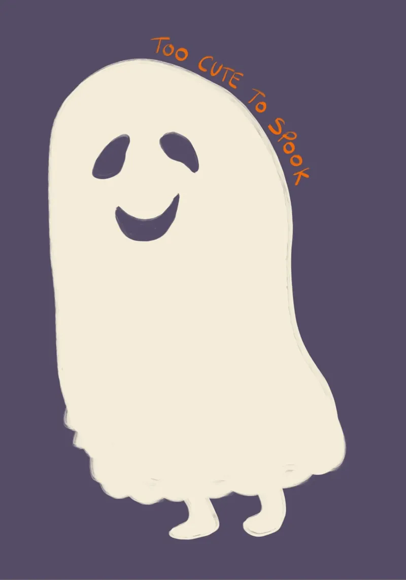 Poster di Halloween troppo carino per spaventare i fantasmi poster con telaio in alluminio da vintagepod