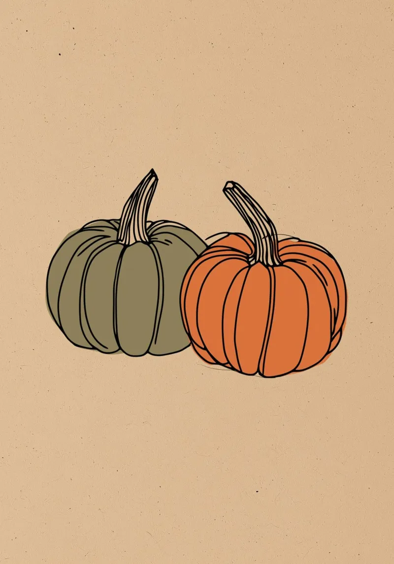 Boho Pumpkin Duo Art Print - Fall Decor poster by vintagepod