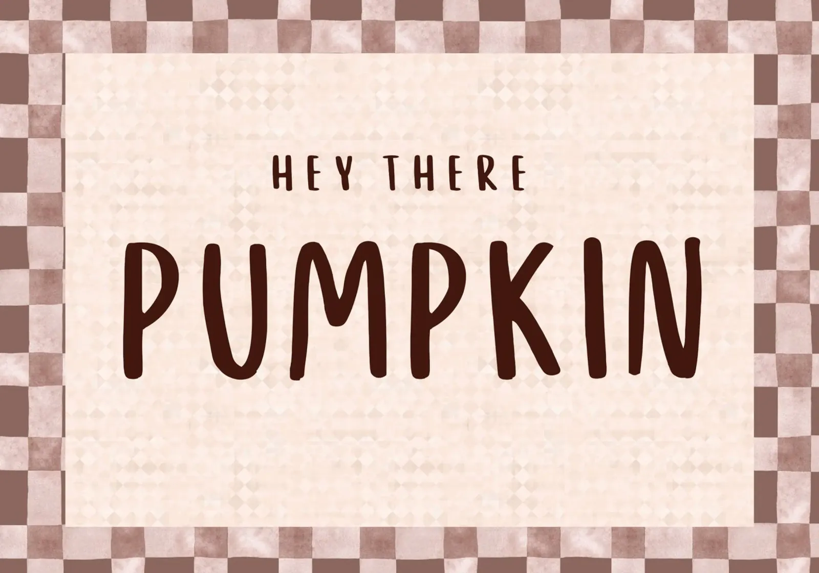 Hey There Pumpkin - Poster autunnale a scacchi poster da vintagepod