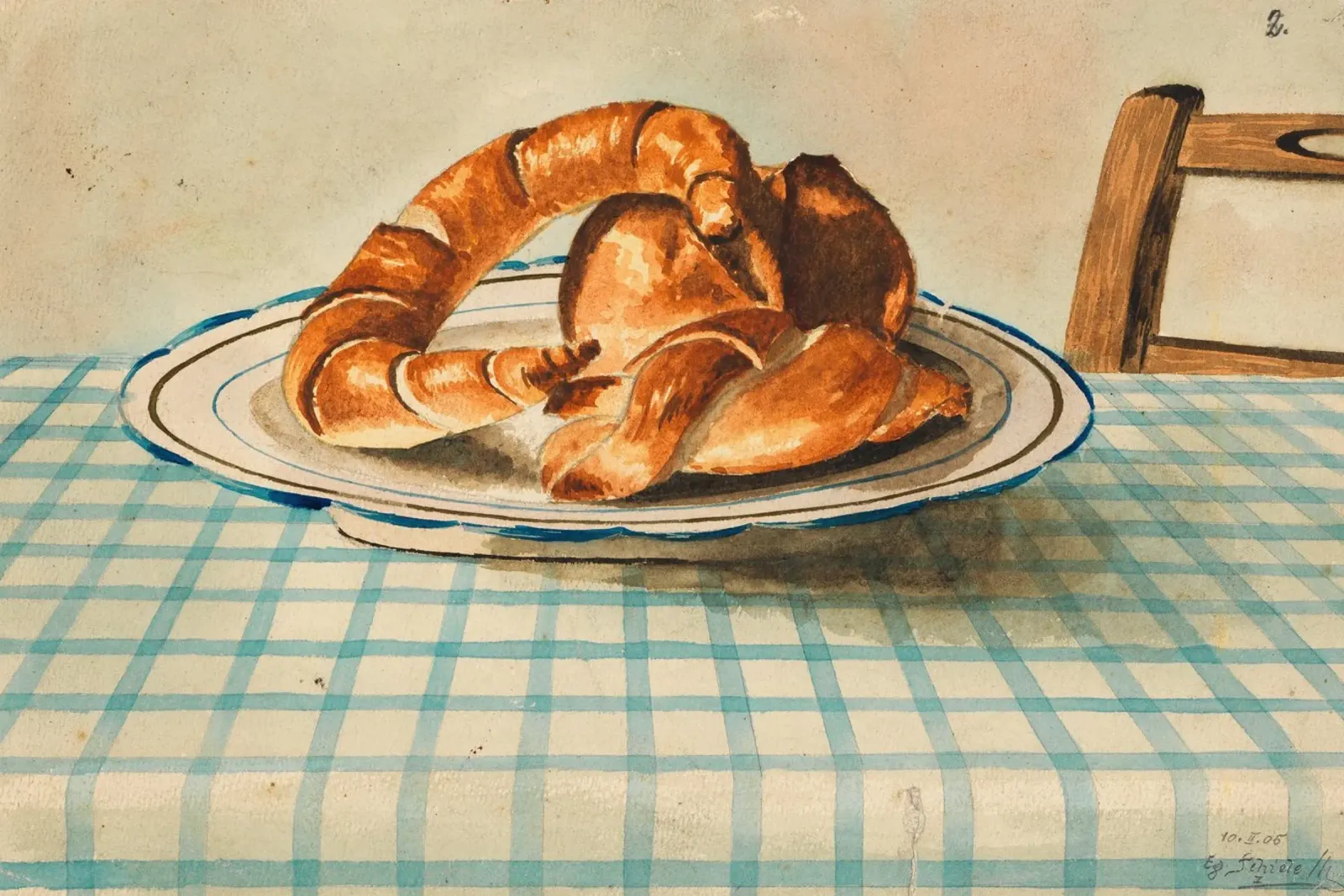 Paul Cézanne Croissants Still Life - Post-Impressionismus Leinwand mit Schattenfugenrahmen von vintagepod