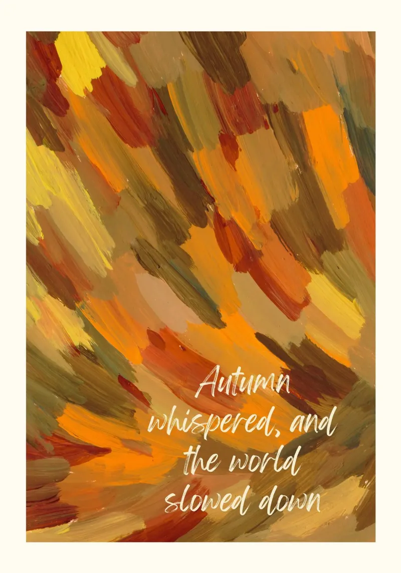 Autumn Whispered Abstract Fall Art Digital Print canvas with Floater frame by vintagepod