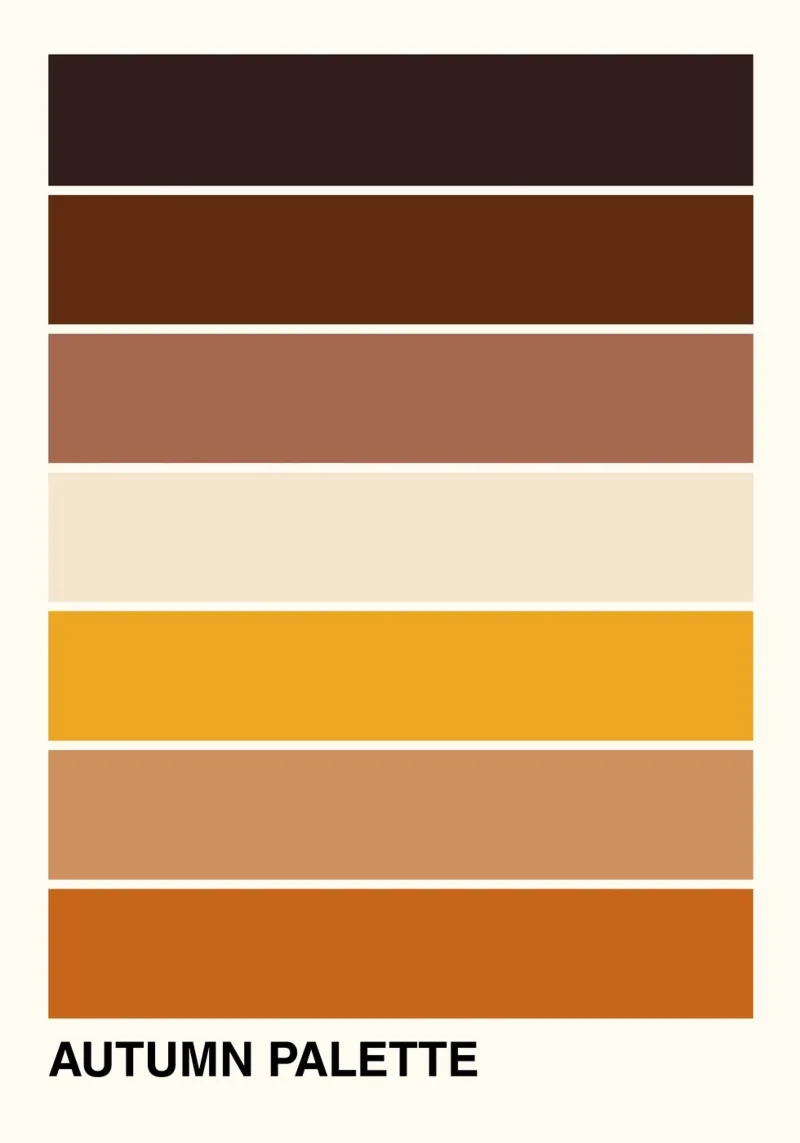 Herfst Palet Minimalistische Kleurenblok Muur Kunst canvas met Baklijst van vintagepod