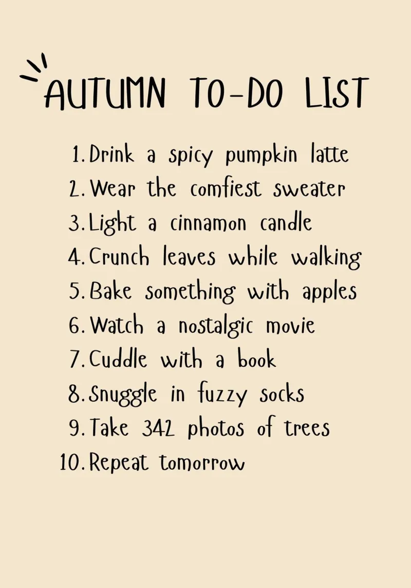 Lista delle cose da fare in autunno Poster estetico autunnale Accogliente tela con Cornice a cassetta da vintagepod