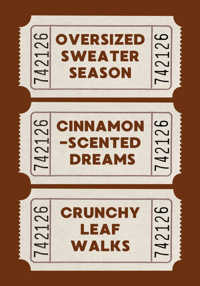 Herbst Bucket List Tickets Ästhetischer Herbst Poster Leinwand mit Schattenfugenrahmen von vintagepod