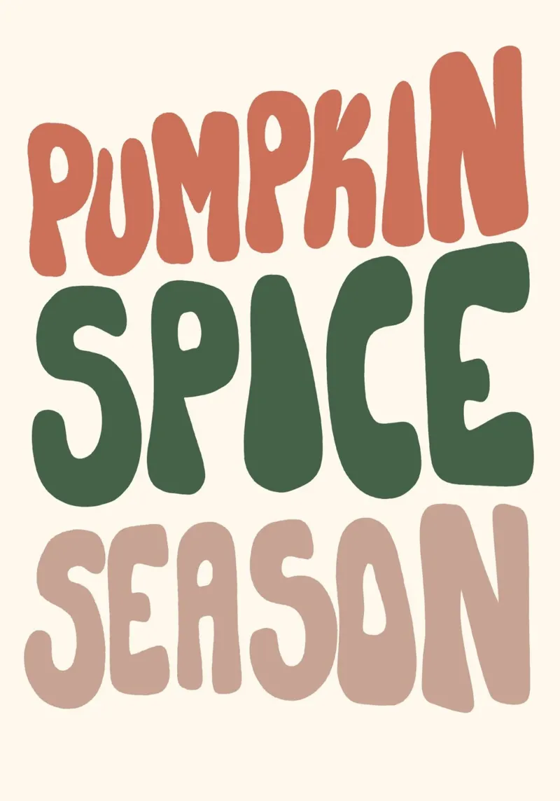 Pumpkin Spice Seizoen Retro Herfst Esthetische Print canvas met Baklijst van vintagepod