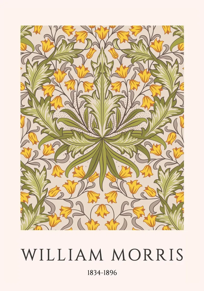 William Morris Ringelblume Kunst & Handwerk Druck Leinwand mit Schattenfugenrahmen von vintagepod