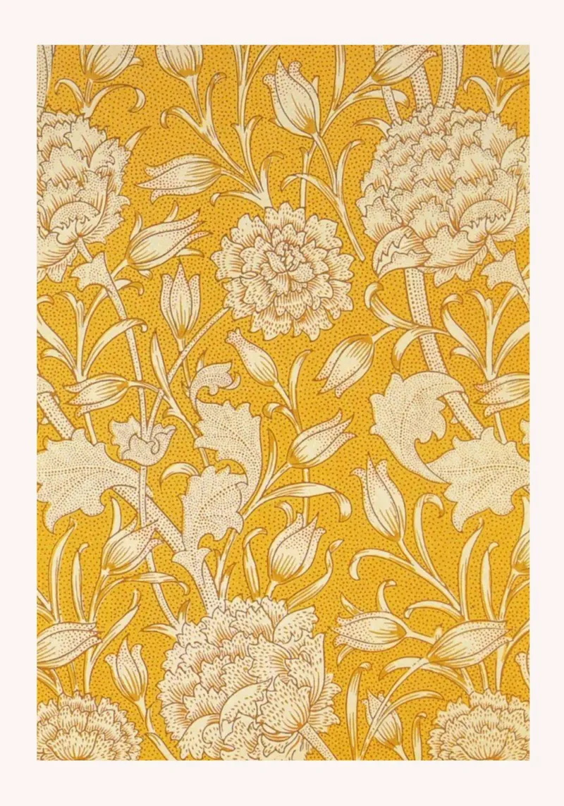 William Morris Gele Bloemen Arts & Crafts Print canvas met Baklijst van vintagepod