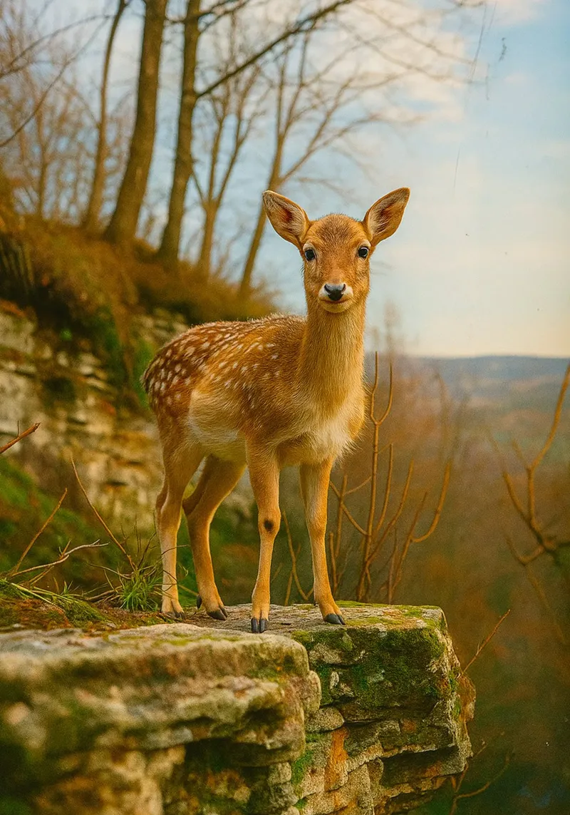 cervo sulle rocce fotografia animale poster con telaio in alluminio da raflessia