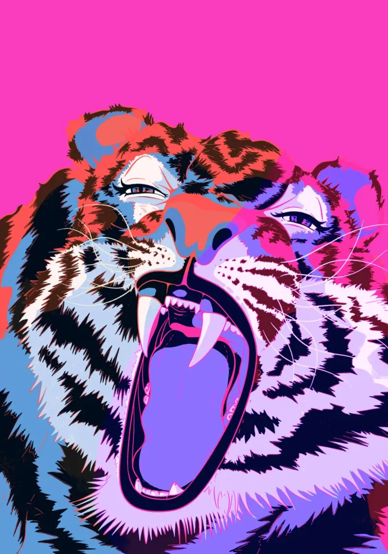 Tiger Jaw tela con Cornice a cassetta da illustfire