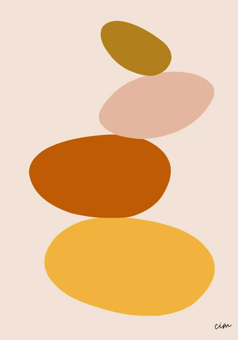 Poster zen feng shui couleurs automne poster con telaio in plastica da cim_art
