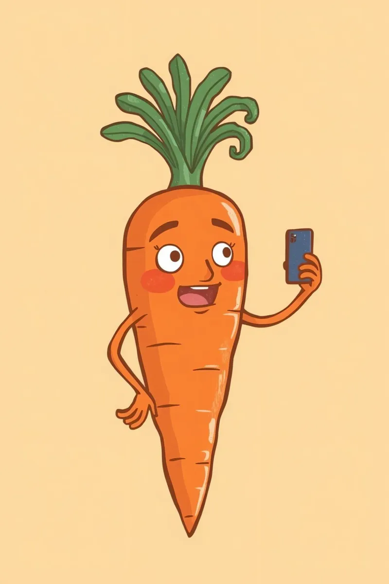 Carota Insta poster con telaio in plastica da DesignDoodle