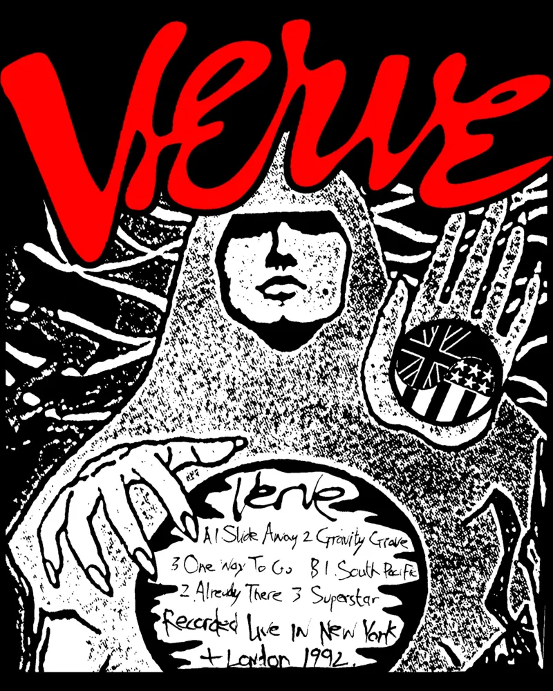 Silhouette The Verve Indle Band poster con telaio in alluminio da mannys_artt