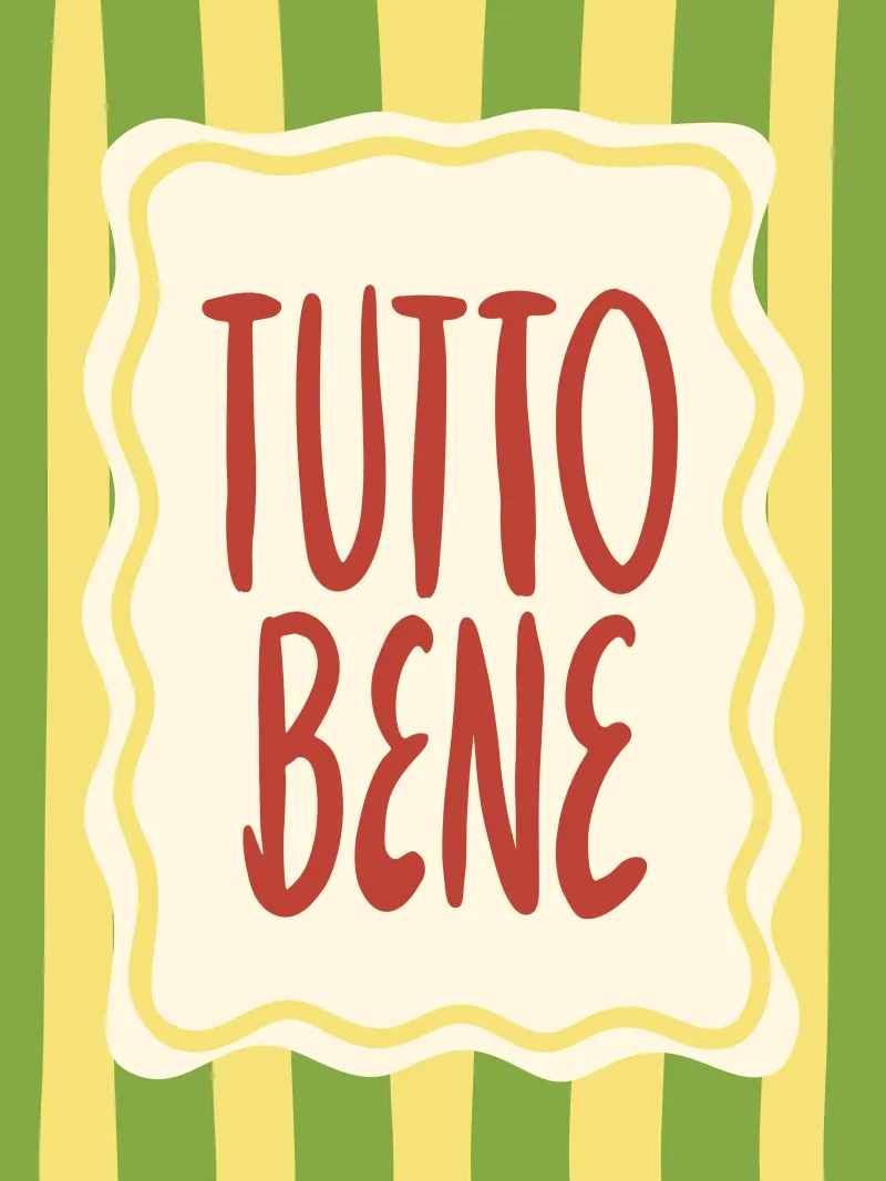 Tutto Bene poster con telaio in alluminio da dericktype