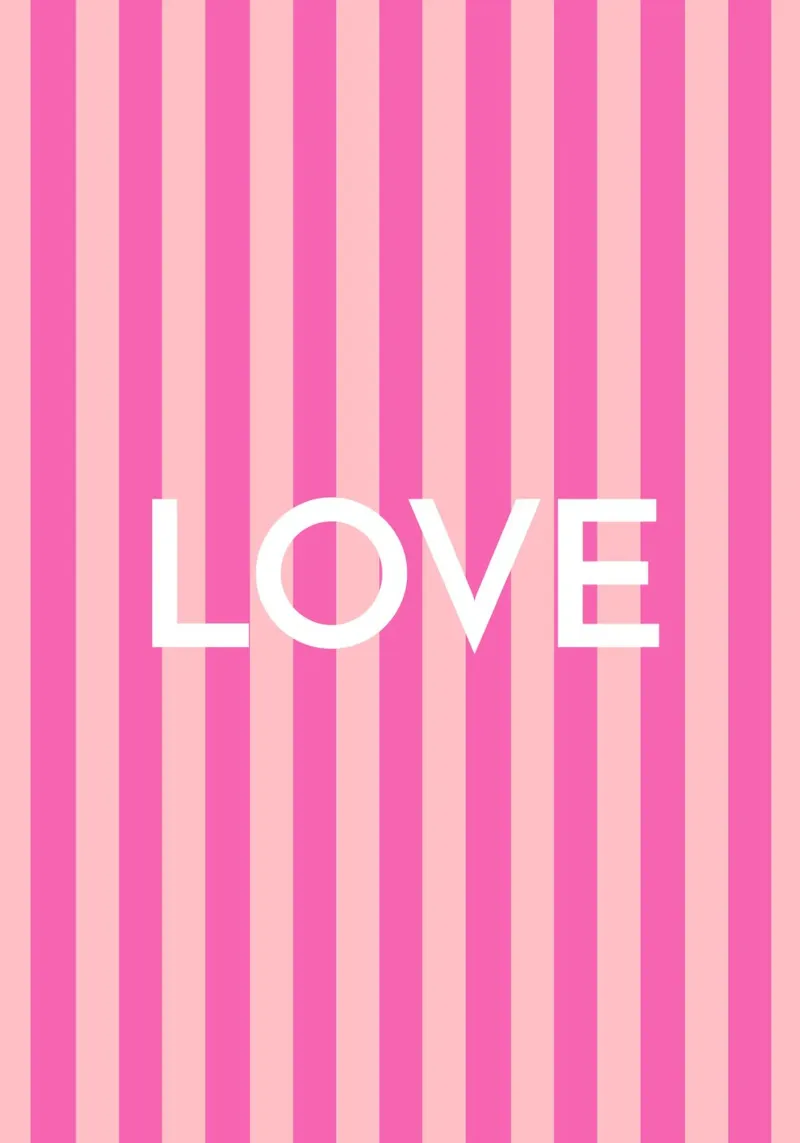Love Colorful Pink tela con Cornice a cassetta da janamossmann