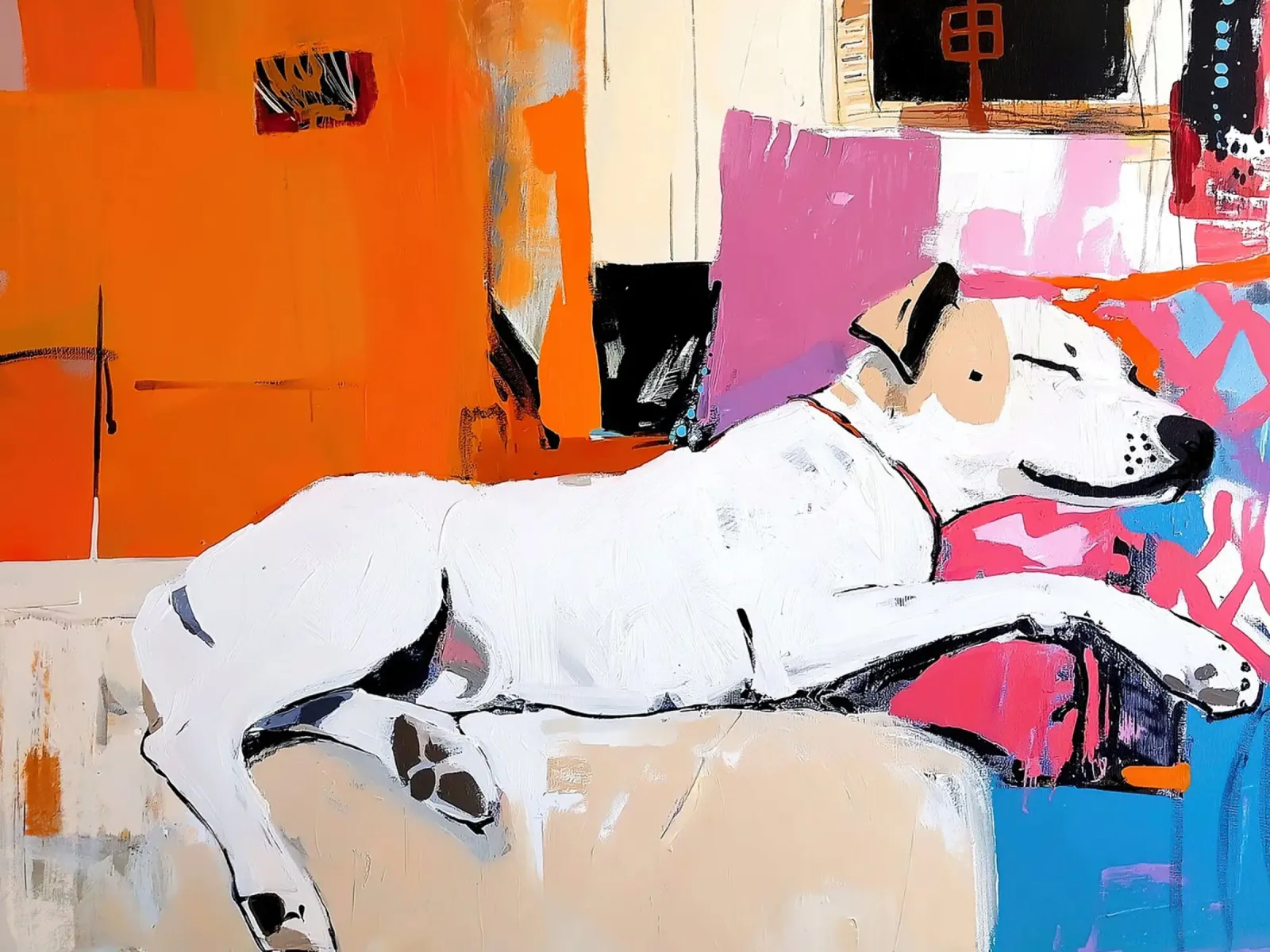 Siesta Sleeping Dog poster con telaio in plastica da estelle bard