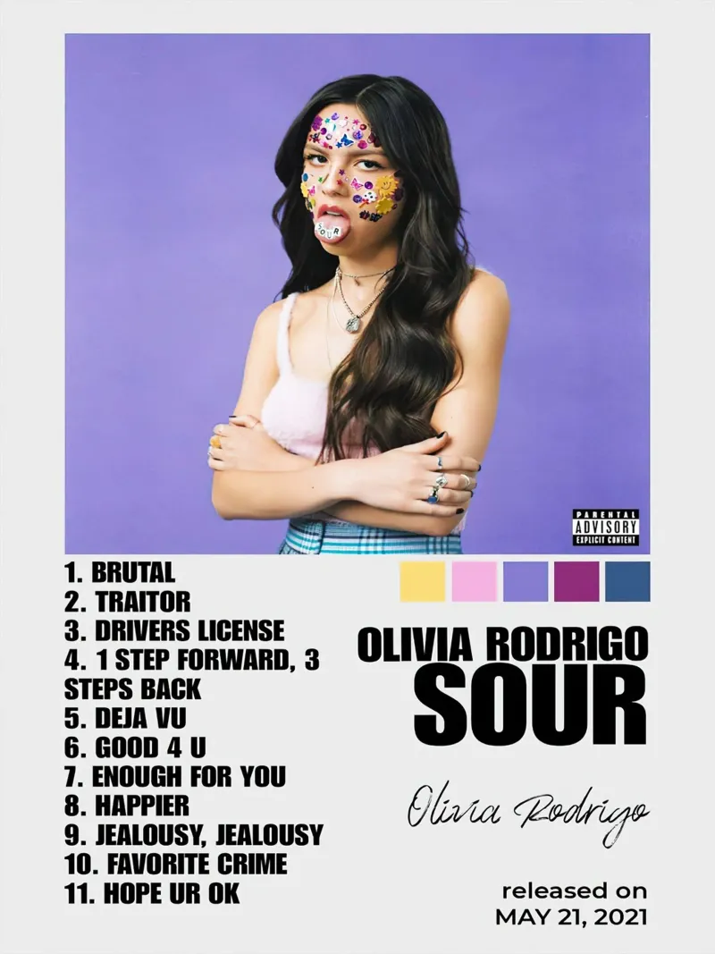 Olivia Rodrigo Sour lienzo con Marco flotante de Roronoa7