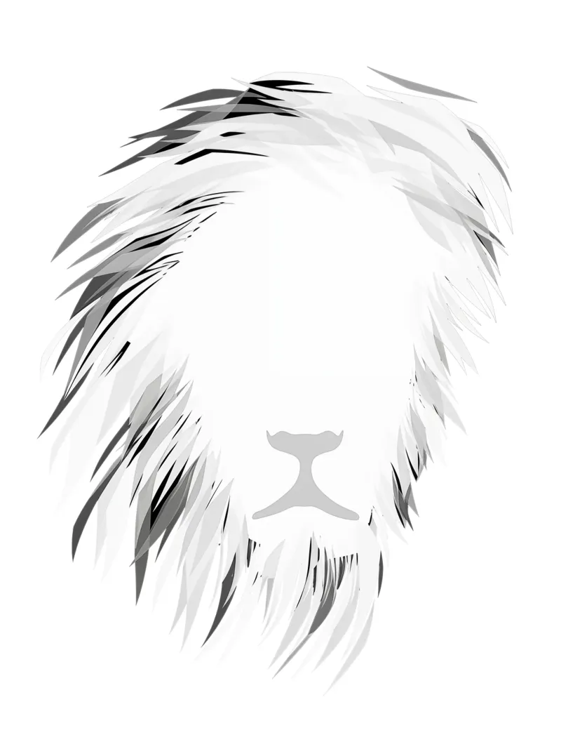 Der Geist des Löwen | Negative Space Art Poster mit Holzrahmen von Autofocus