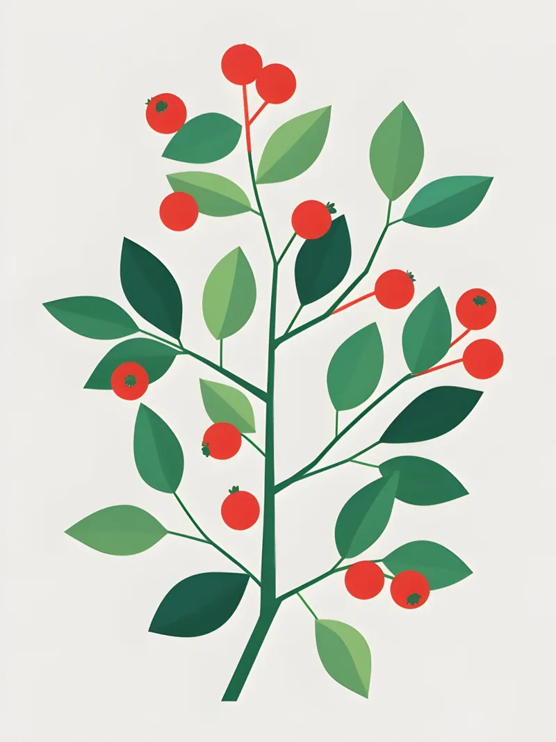 Zweig mit Beeren Leinwand mit Schattenfugenrahmen von The Green Room
