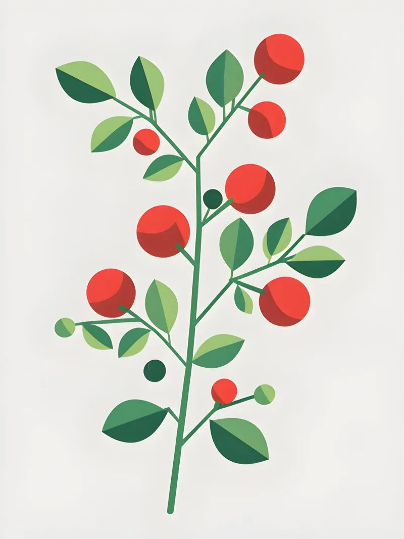 Zweig mit Beeren Leinwand mit Schattenfugenrahmen von The Green Room