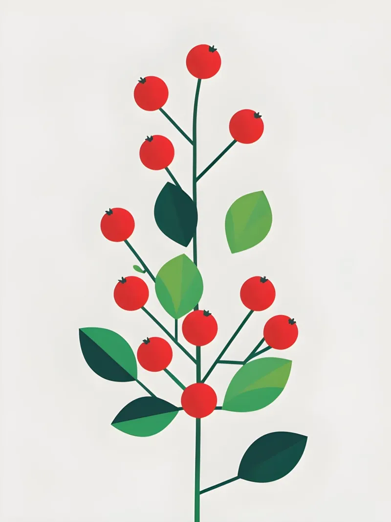 Zweig mit Beeren Leinwand mit Schattenfugenrahmen von The Green Room