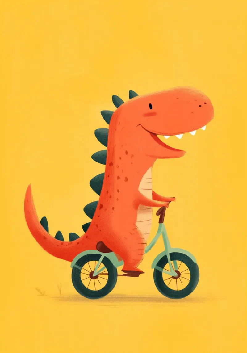 Dino on Wheels tela con Cornice a cassetta da Kiara