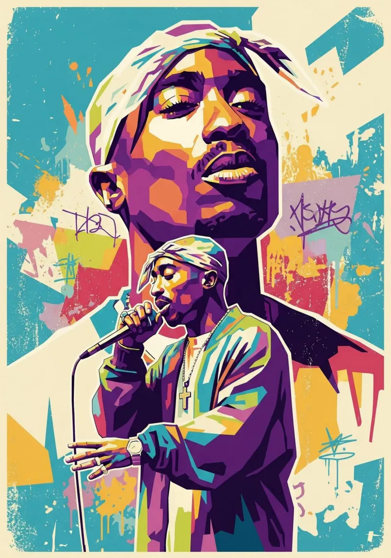 Tupac Shakur in liebevoller Erinnerung Poster mit Kunststoffrahmen von Hantamrata