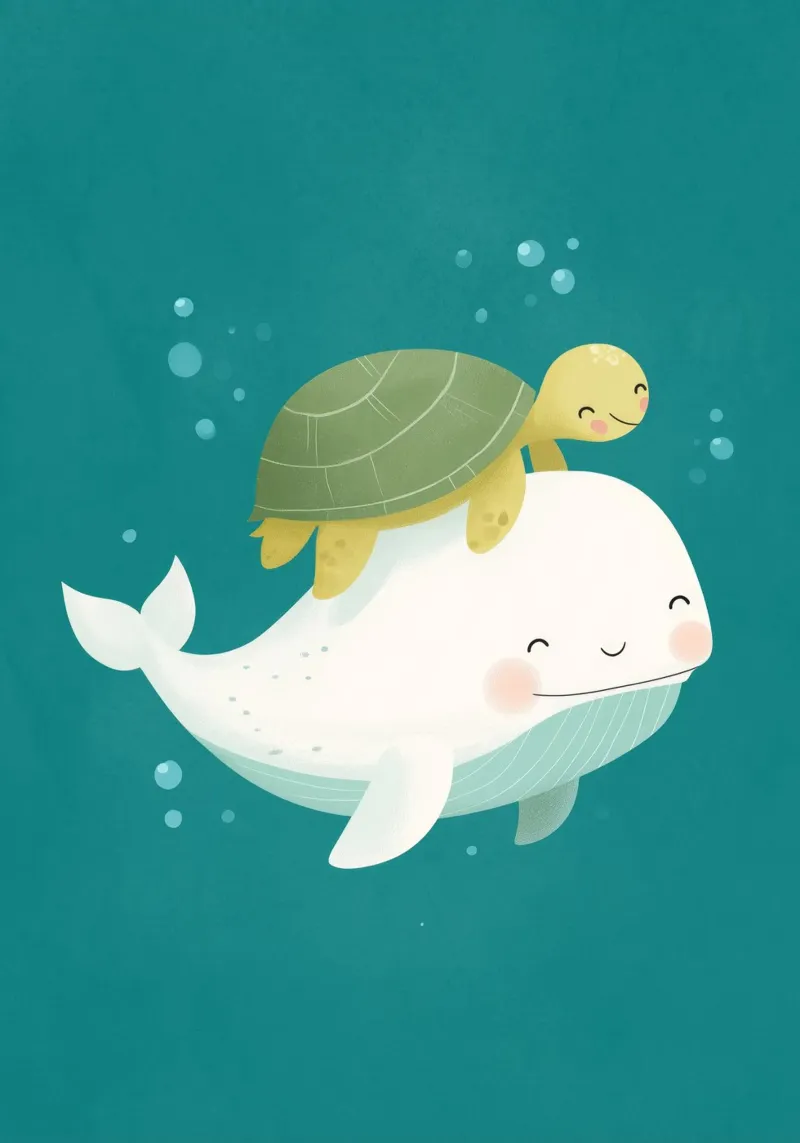 Ocean Friends poster con telaio in plastica da Kiara