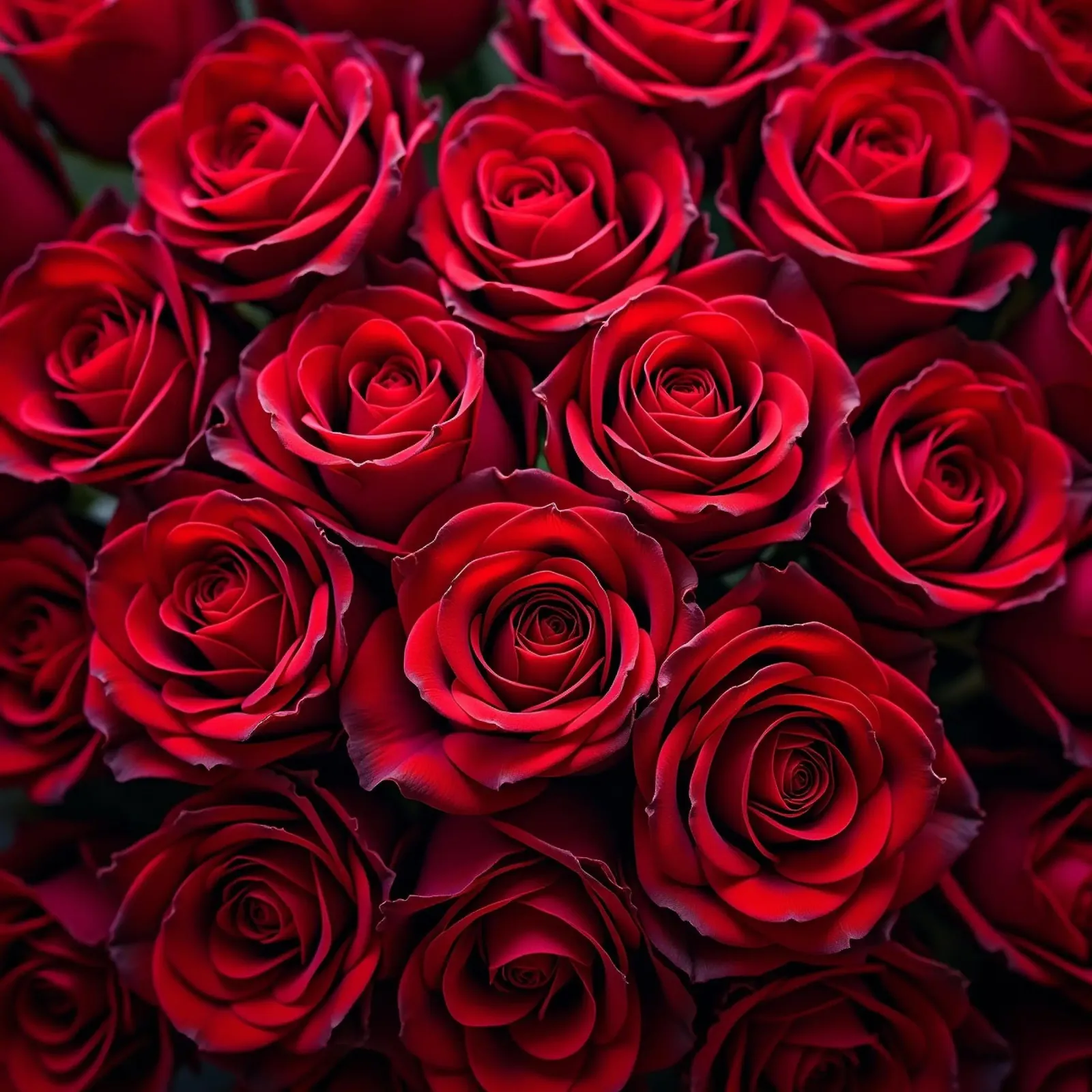 Rose_rosse poster con telaio in alluminio da Farb- und Blütenzauber by LK