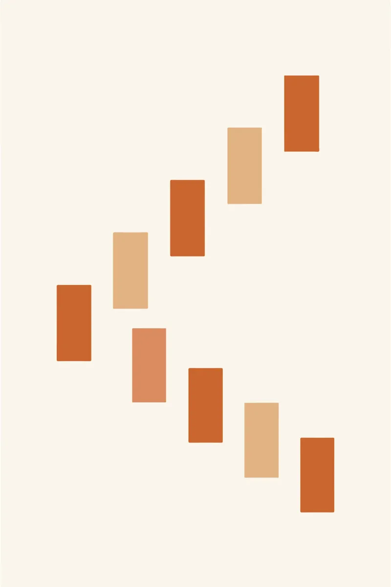 Shifting Rectangles in Rhythm lienzo con Marco flotante de LisaArtes
