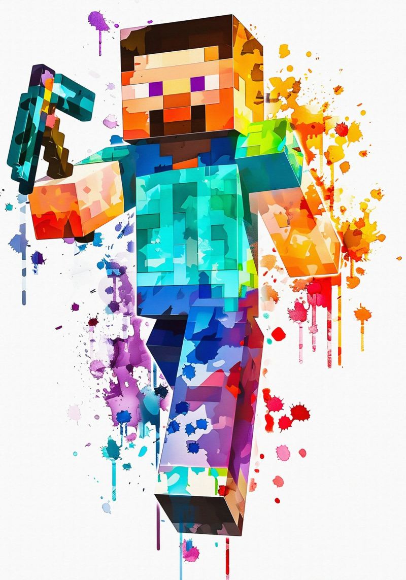 Minecraft Steve Painting alluminio dibond da CreativeStudio