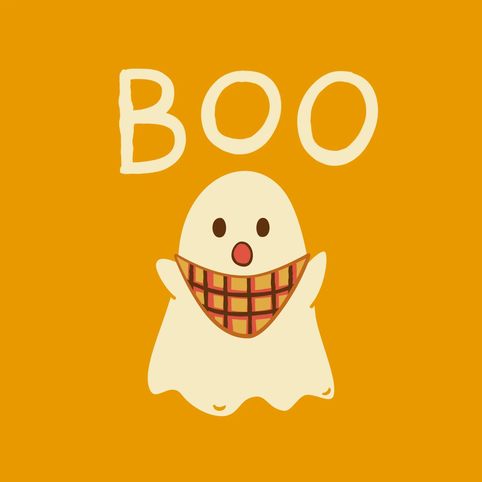 ¡Boo! Lindo fantasma con bufanda triangular metacrilato de klossisch